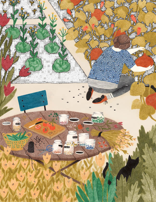 田园风格插画png免抠素材_新图网 https://ixintu.com 手绘水彩插画 插画作品 插画欣赏 文艺青年插画 文青 清新唯美插画