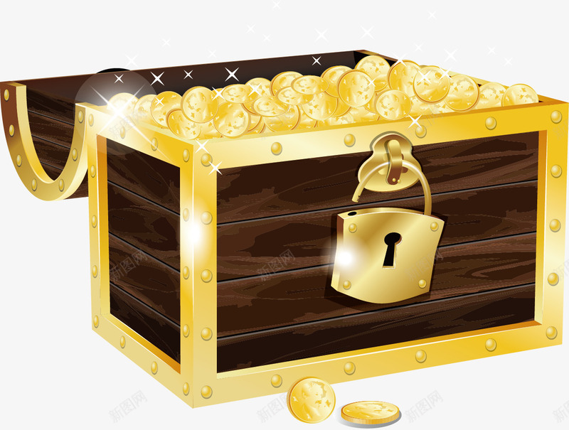 金币宝箱png免抠素材_新图网 https://ixintu.com png宝箱 复古 宝箱素材 开宝箱 未知宝物 矢量宝箱 箱子 财富 钱币 黄色