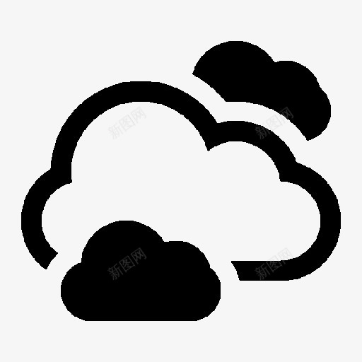多云气象符号图标png_新图网 https://ixintu.com cloud 云 云彩 多云