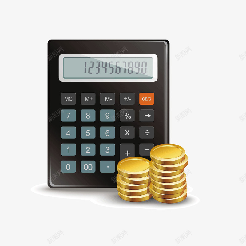 计算器金币矢量图ai免抠素材_新图网 https://ixintu.com 计算器 金币 钱币 矢量图