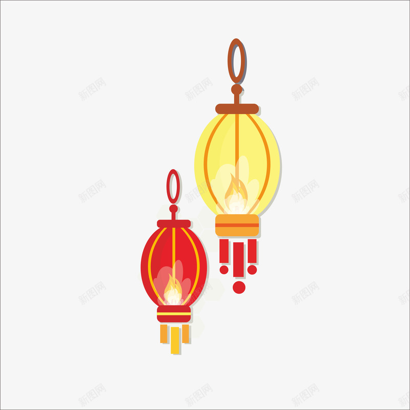 扁平化灯笼矢量图ai免抠素材_新图网 https://ixintu.com PPT元素 扁平 扁平化 日本灯笼 矢量图
