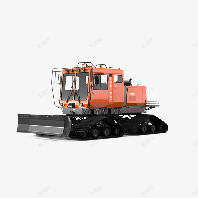 橙色压土机png免抠素材_新图网 https://ixintu.com 压土机 工地 模型 橙色