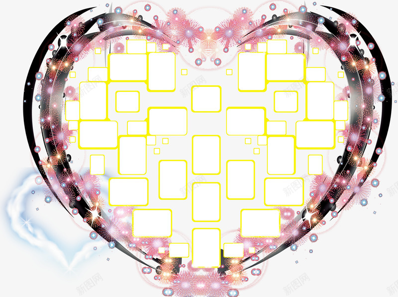 粉色小烟花心形照片墙免费png免抠素材_新图网 https://ixintu.com 免费素材 心形照片墙 烟花 照片素材 粉色 粉色小烟花 素材