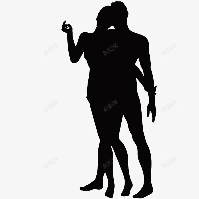 人物剪影情侣图标png_新图网 https://ixintu.com 人物剪影情侣 人物图标 人物绘画 剪影 动作剪影 黑白人物