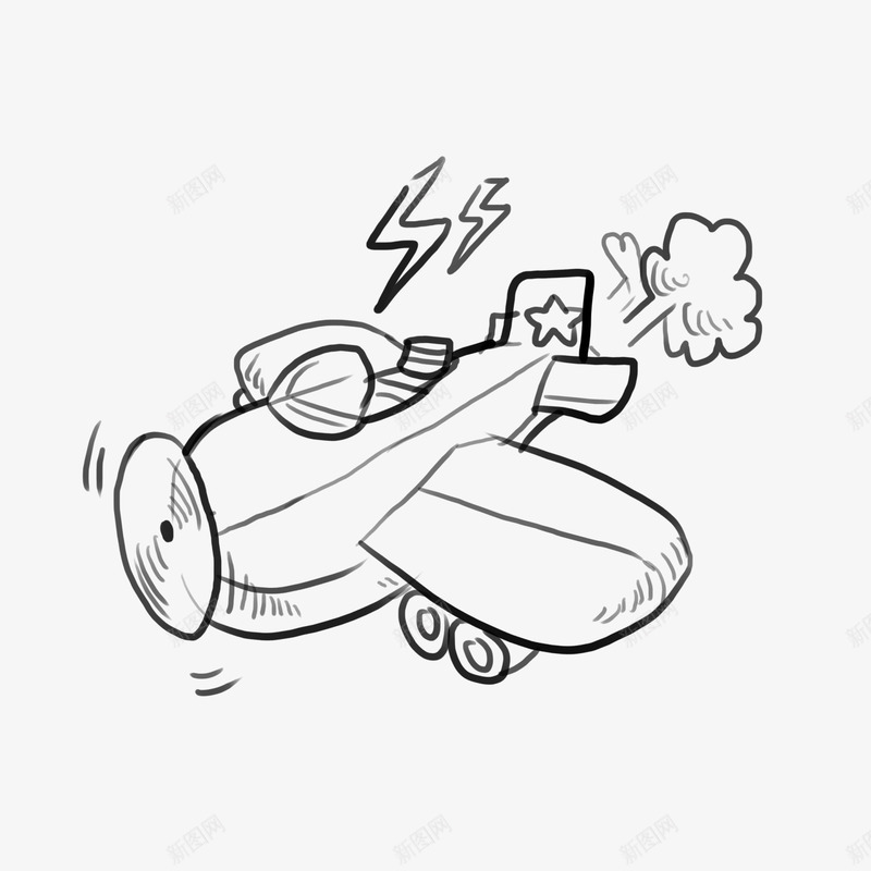 飞行的直升机简笔画图标png_新图网 https://ixintu.com 卡通 天空 手绘图 直升机 线条 绘画 飞机