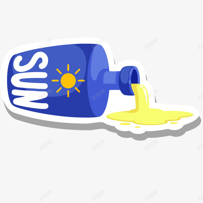 倒出的防晒乳卡通插画矢量图ai免抠素材_新图网 https://ixintu.com 倒出的防晒乳卡通插画 护肤品 防晒专家 防晒乳 防晒产品 防晒霜 矢量图