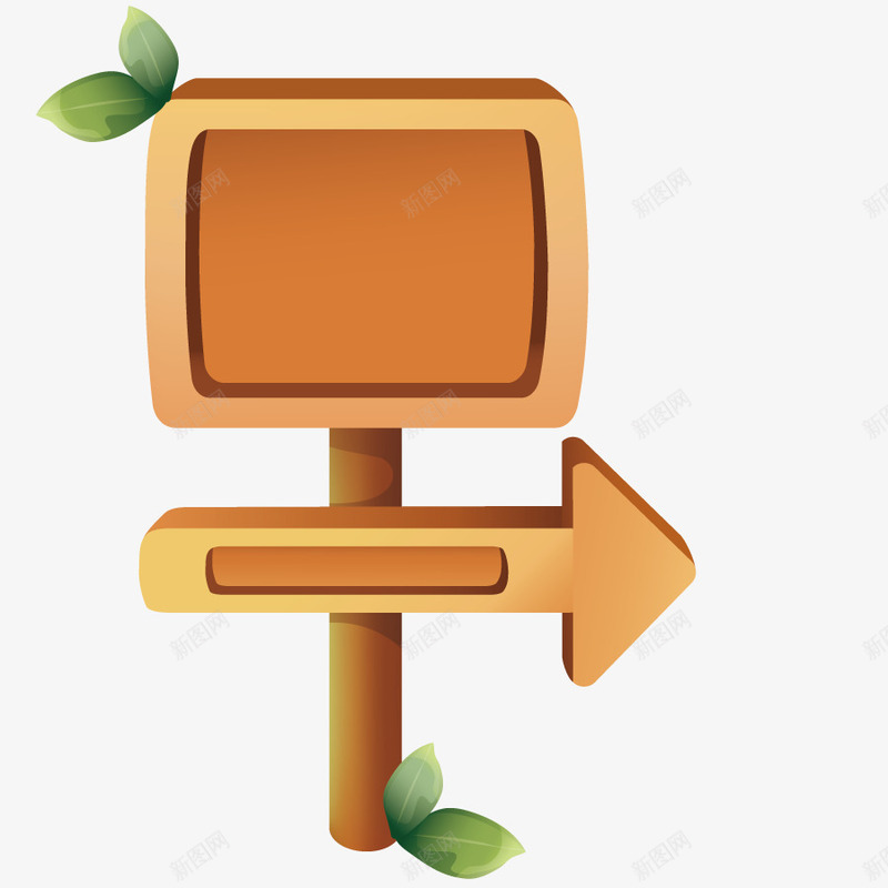 指向指示牌子png免抠素材_新图网 https://ixintu.com 形状 手绘 木牌 模型 立体