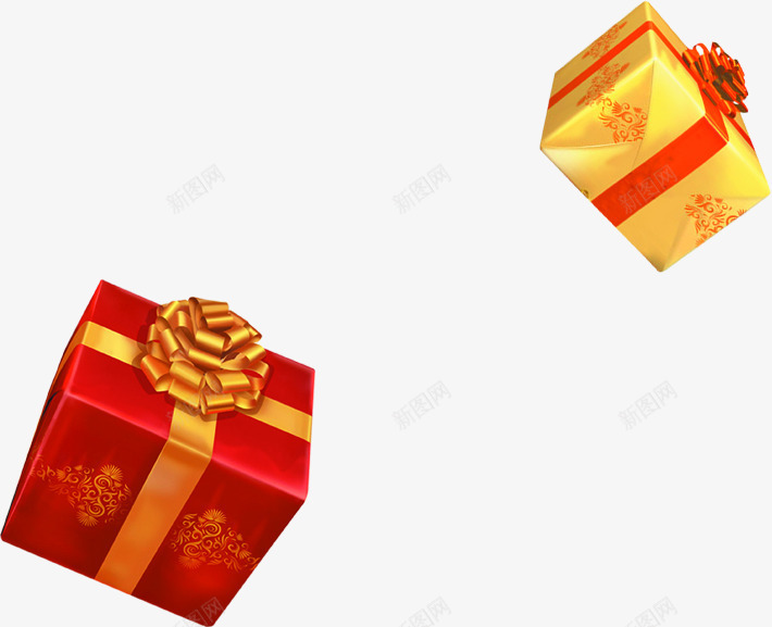 红色金色礼盒光棍节png免抠素材_新图网 https://ixintu.com 光棍 礼盒 红色 金色