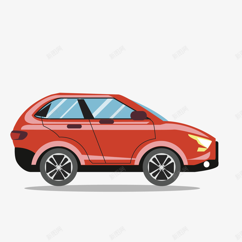 红色创意suv车矢量图eps免抠素材_新图网 https://ixintu.com suv 交通工具 卡通 图案 小清新 彩色 汽车 简约 红色 装饰 车 车辆 矢量图