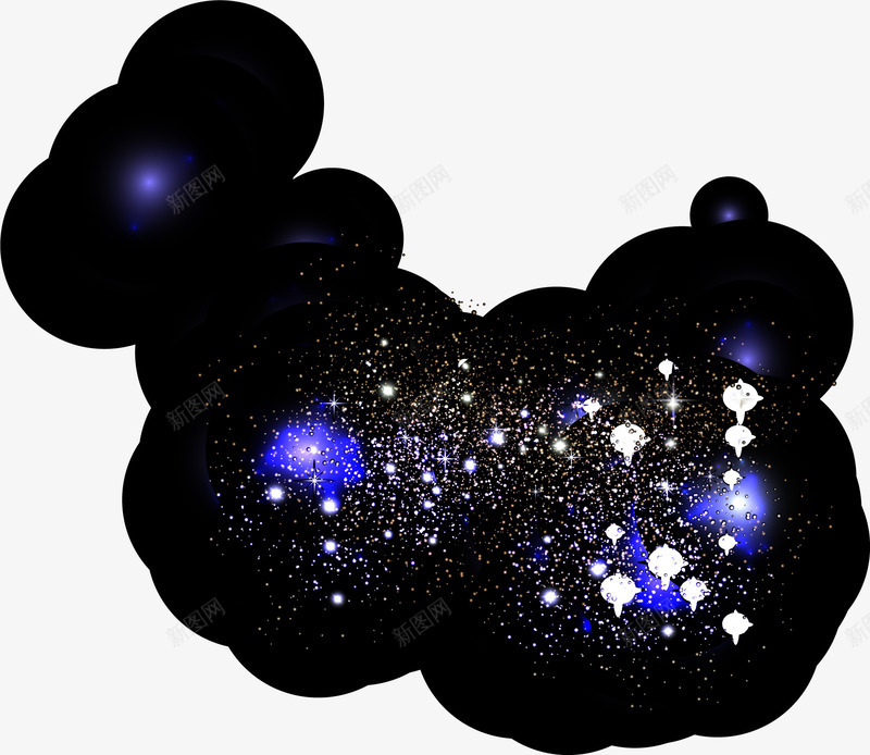 唯美多彩星空矢量图ai免抠素材_新图网 https://ixintu.com 唯美星星 唯美星空 多彩星空 小清新 梦幻光晕 黑色圆圈 矢量图