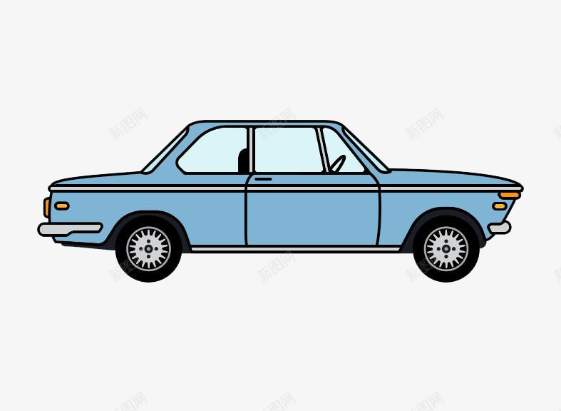 老式汽车png免抠素材_新图网 https://ixintu.com 小轿车 线条 老式汽车 蓝色