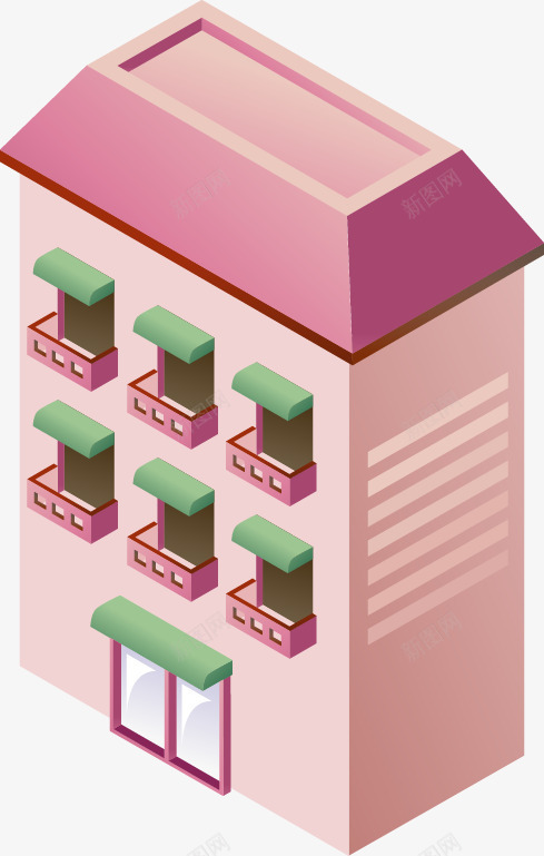 卡通公寓png免抠素材_新图网 https://ixintu.com 大楼 建筑 模型