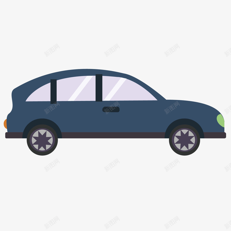 蓝色小轿车汽车扁平化png免抠素材_新图网 https://ixintu.com 小轿车 扁平化 扁平车 汽车 蓝色