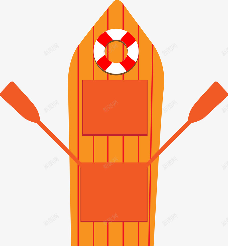木船png免抠素材_新图网 https://ixintu.com 交通工具 俯视船 划船 卡通船 彩色船 旅游 旅游工具 木材 木船 船 轮船