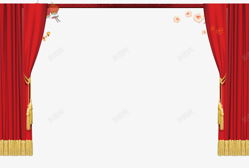 舞台帷幕png免抠素材_新图网 https://ixintu.com 帷幕 幕布 灯笼 窗帘 红色