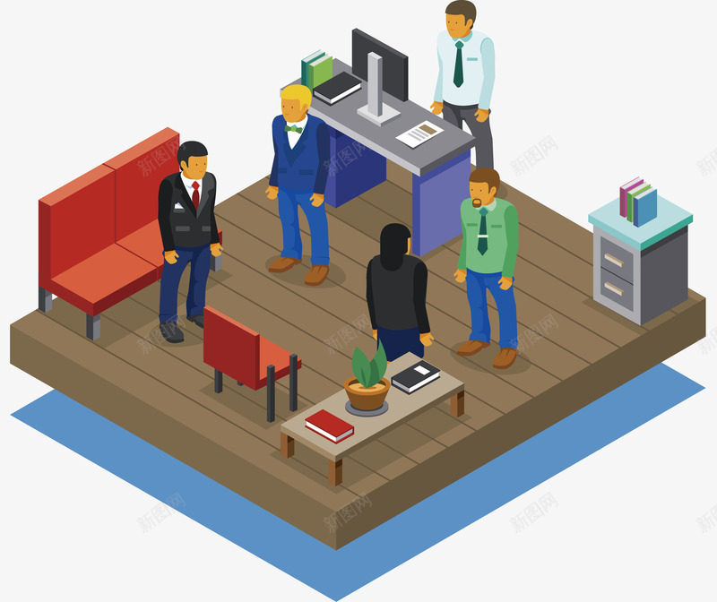 办公室立体模型矢量图ai免抠素材_新图网 https://ixintu.com 办公室 商务办公 接待客户 矢量png 立体效果 立体模型 矢量图