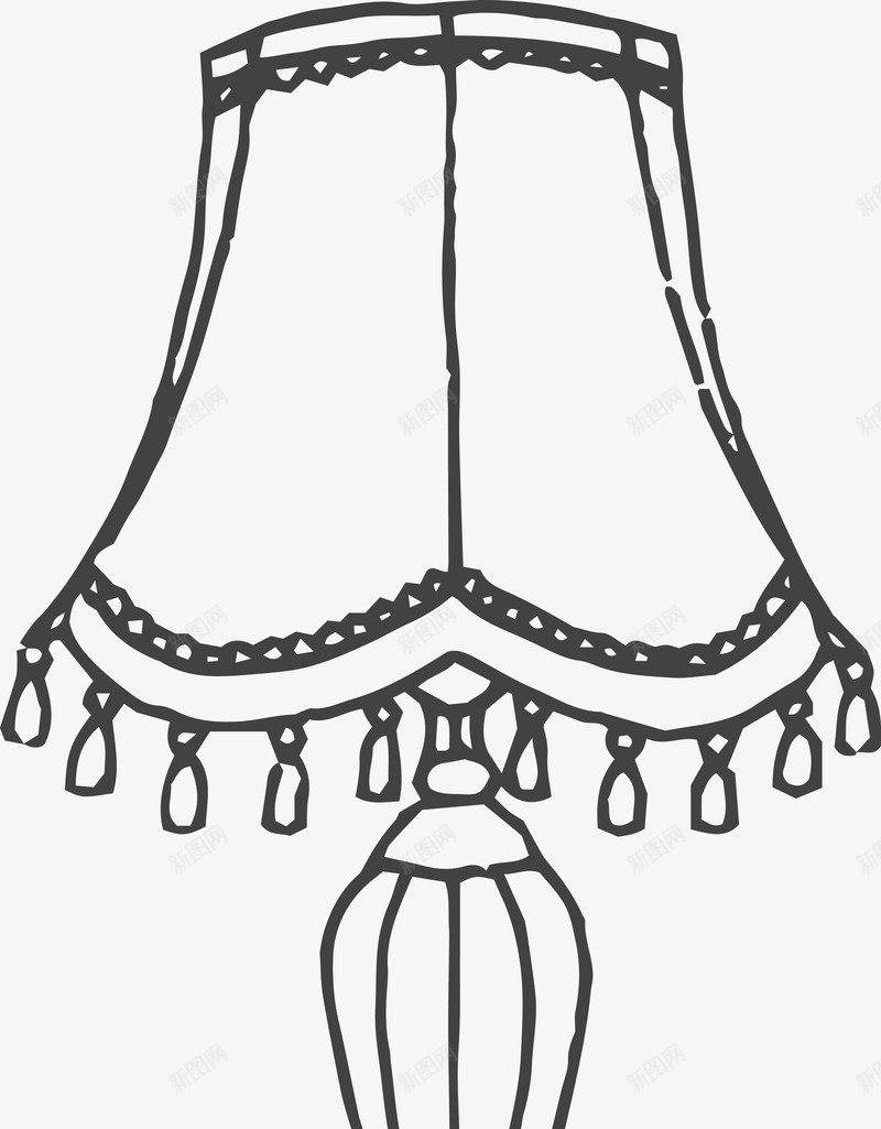 卡通简约简笔画黑白插画小清新图标png_新图网 https://ixintu.com 台灯 小清新插画 广告设计 扁平化简约黑白样式 极简黑白图样 简笔画装饰 黑白简约插画