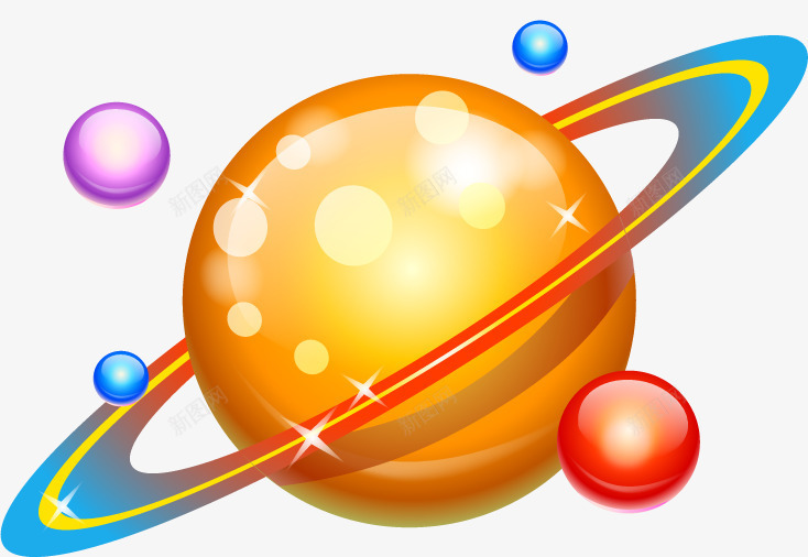 彩色星球矢量图ai免抠素材_新图网 https://ixintu.com 圆圈 宇宙 彩色 星球 矢量图
