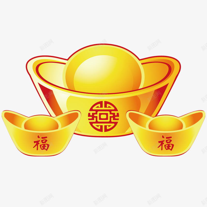 金色金元宝png免抠素材_新图网 https://ixintu.com 展示 手绘 春季挂饰配件 模型 艺术