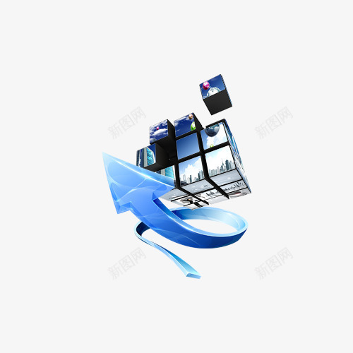 魔方指向符号png免抠素材_新图网 https://ixintu.com 免扣png 指向模型 符号 蓝色 魔方