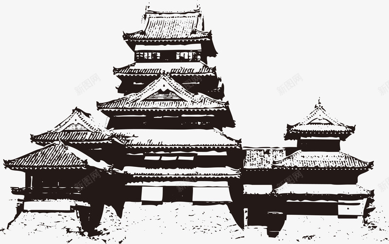 日本png免抠素材_新图网 https://ixintu.com 城堡 建筑物 日本 日本古城 日本建筑