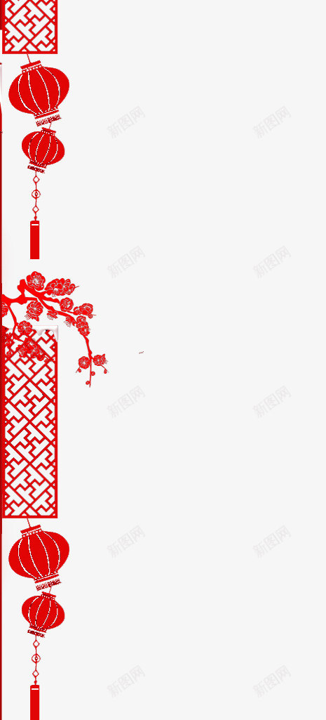 中国风剪纸灯笼png免抠素材_新图网 https://ixintu.com 中国风 剪纸 灯笼