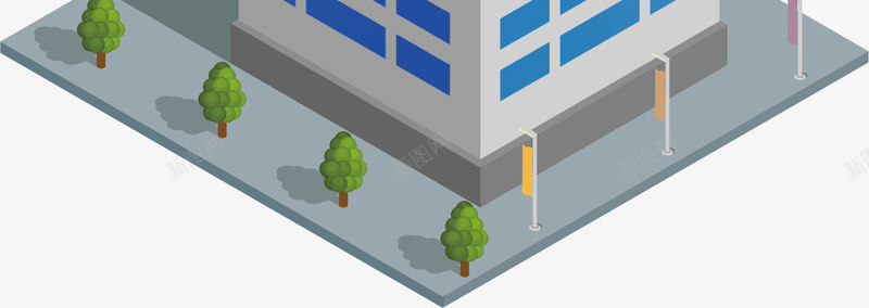 建筑模型png免抠素材_新图网 https://ixintu.com 卡通 建筑 模型 科技楼 科技楼房 科技楼梯