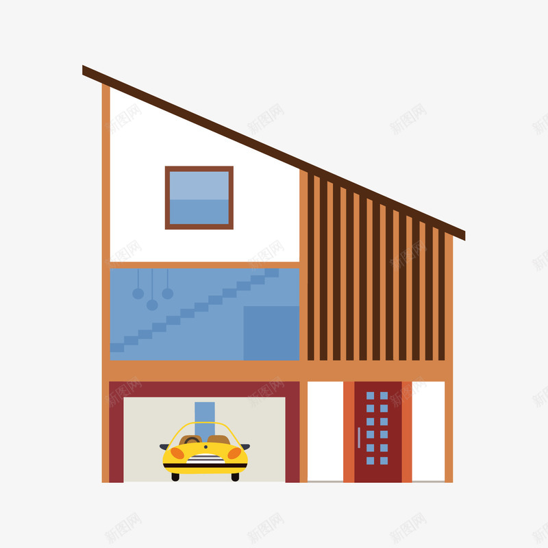 建筑矢量图ai免抠素材_新图网 https://ixintu.com 别墅 建筑家居 建筑模型 建筑设计 房子 手绘建筑 楼房 环境设计 矢量图