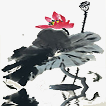 水墨荷花png免抠素材_新图网 https://ixintu.com 涓 鏂囧寲 鑹烘湳