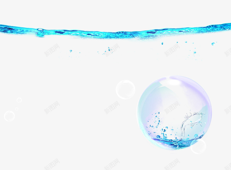 补水护肤品背景psd免抠素材_新图网 https://ixintu.com 大水球 护肤品海报背景 水 水珠 蓝色水 补水