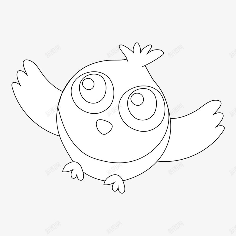 可爱线条小鸟简笔画矢量图ai免抠素材_新图网 https://ixintu.com 可爱 圆圈 小鸟 手绘 简笔 简笔画鸟 线条 翅膀 萌 鸟禽 鸟类 矢量图