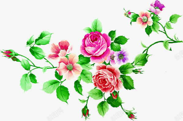 七夕情人节手绘卡通植物花朵png免抠素材_新图网 https://ixintu.com 卡通 情人 植物 花朵