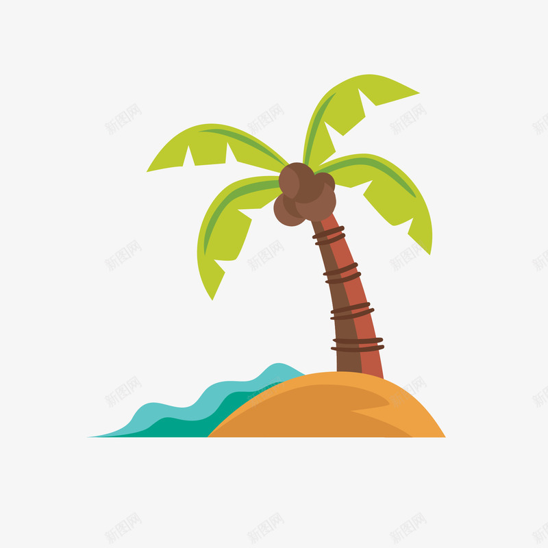海边绿色椰子树模型矢量图ai免抠素材_新图网 https://ixintu.com 椰子树 模型 海边 海边椰子树 绿色 黄色 矢量图