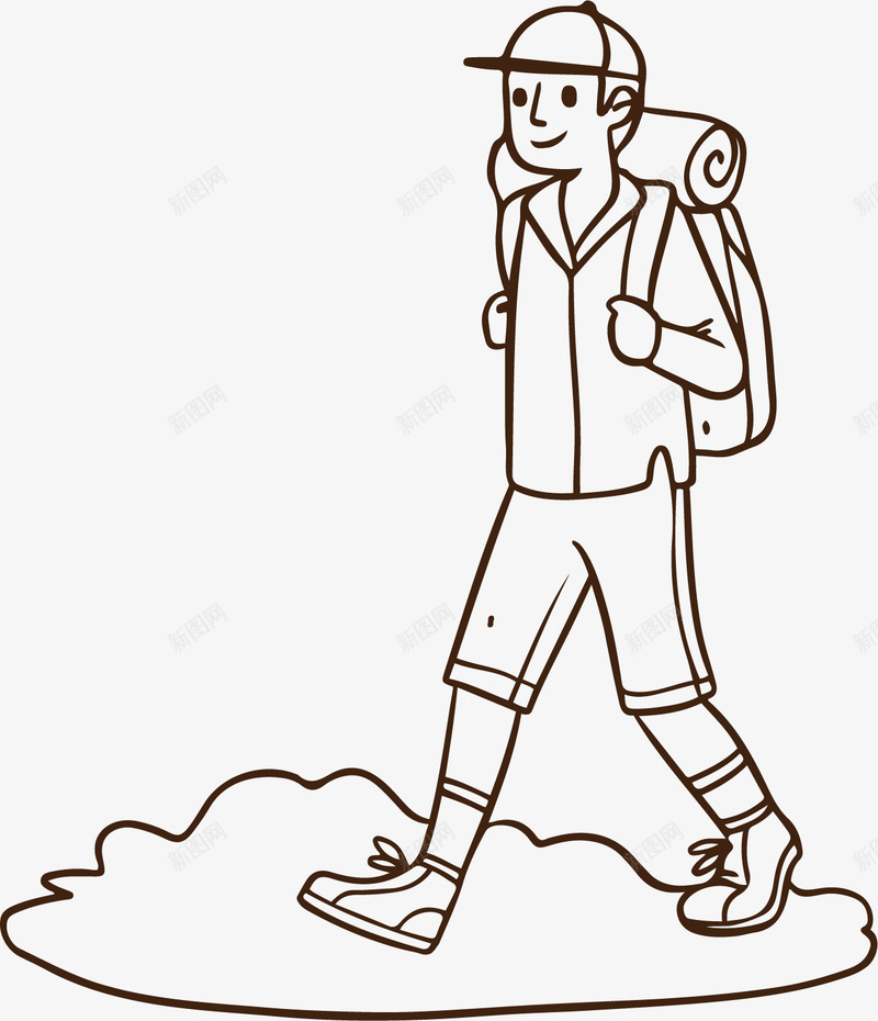 手绘背包客徒步旅行矢量图ai免抠素材_新图网 https://ixintu.com 徒步 徒步旅游 徒步的人 步行 矢量png 背包客 矢量图