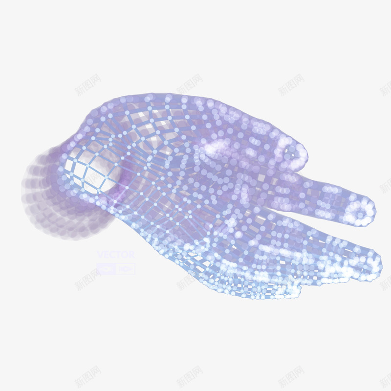 淡蓝人工智能手模型矢量图eps免抠素材_新图网 https://ixintu.com 人工智能 创意 手势 手模型 未来 淡紫色 淡色 淡蓝 点线 科技 粒子 矢量图