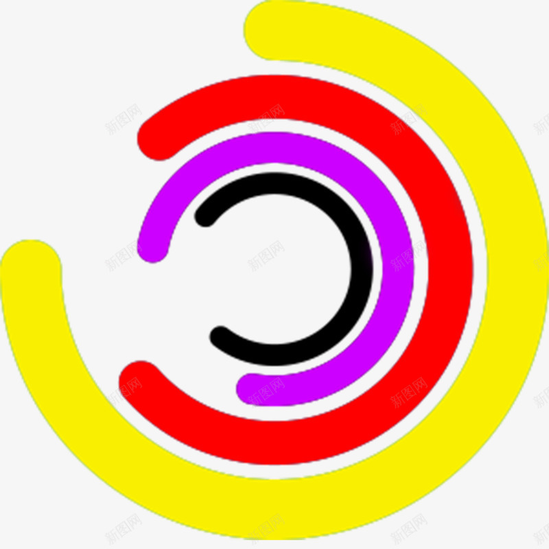 酷炫圈圈png免抠素材_新图网 https://ixintu.com 七彩 圆圈 圈圈 彩虹 红色