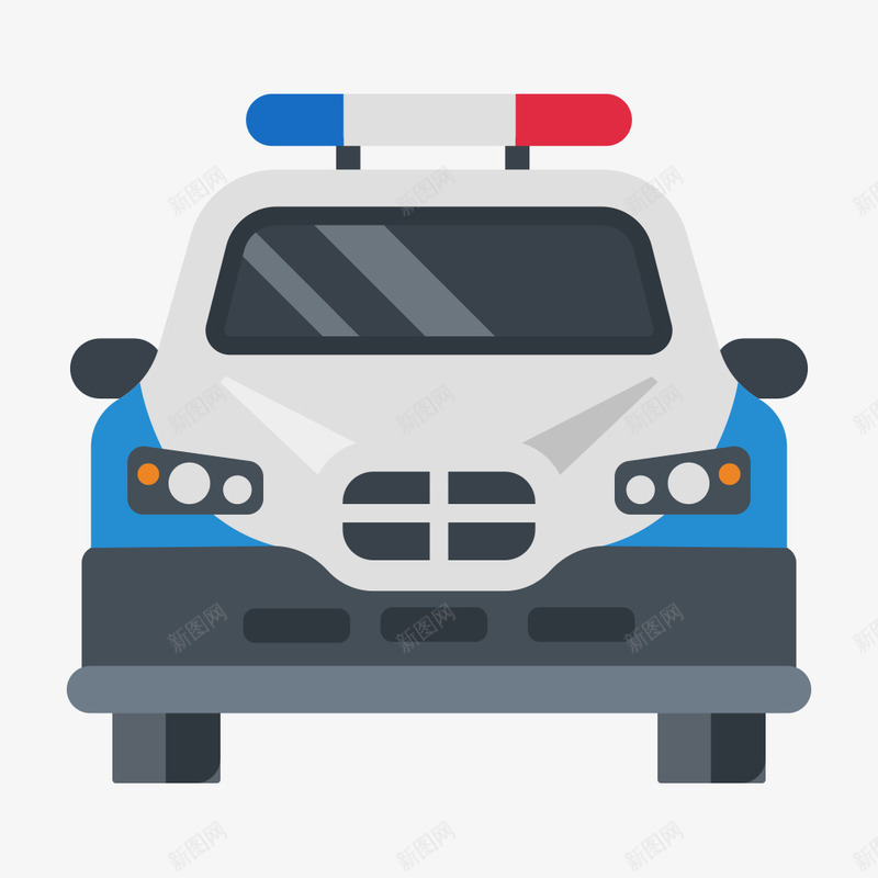 蓝白相间的交警车矢量图ai免抠素材_新图网 https://ixintu.com 交警车 任务 动画 卡通 安全 执行 报警 汽车 警车 车子 逮捕 矢量图
