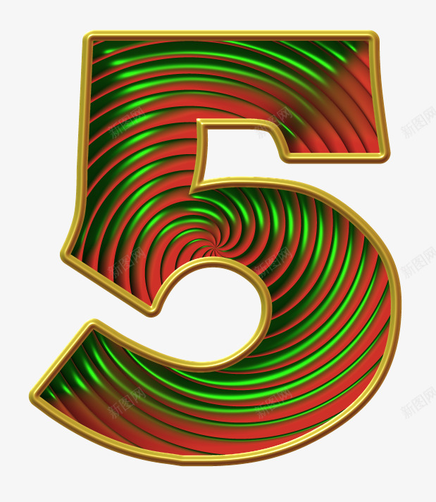 彩金圆圈数字5png免抠素材_新图网 https://ixintu.com 5 圆圈 彩金 数字 艺术字