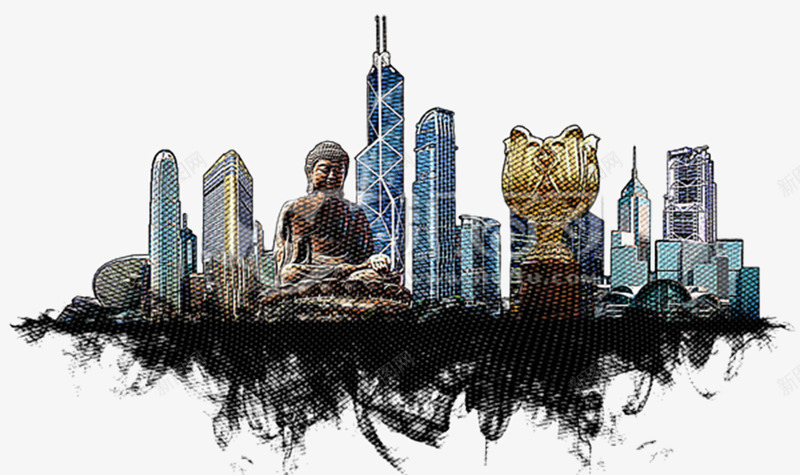 手绘香港建筑剪影轮廓png免抠素材_新图网 https://ixintu.com 中华人民共和国香港特别行政区 中国香港 剪影 建筑 手绘 手绘香港 旅游 著名景点 轮廓 香港 高楼大厦