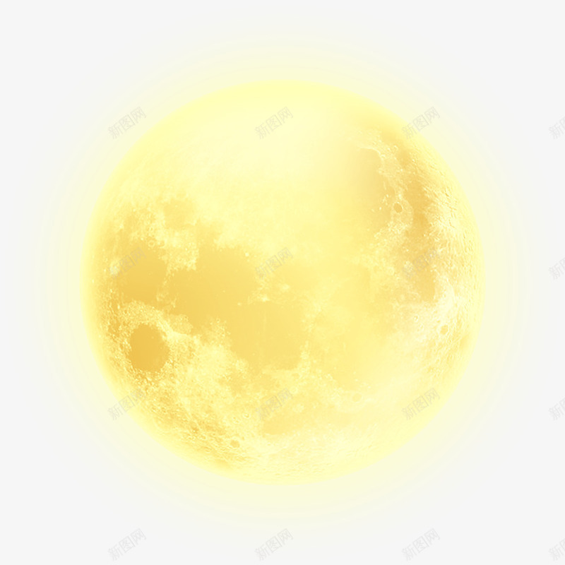 七夕海报黄色月球png免抠素材_新图网 https://ixintu.com 月球 海报 黄色