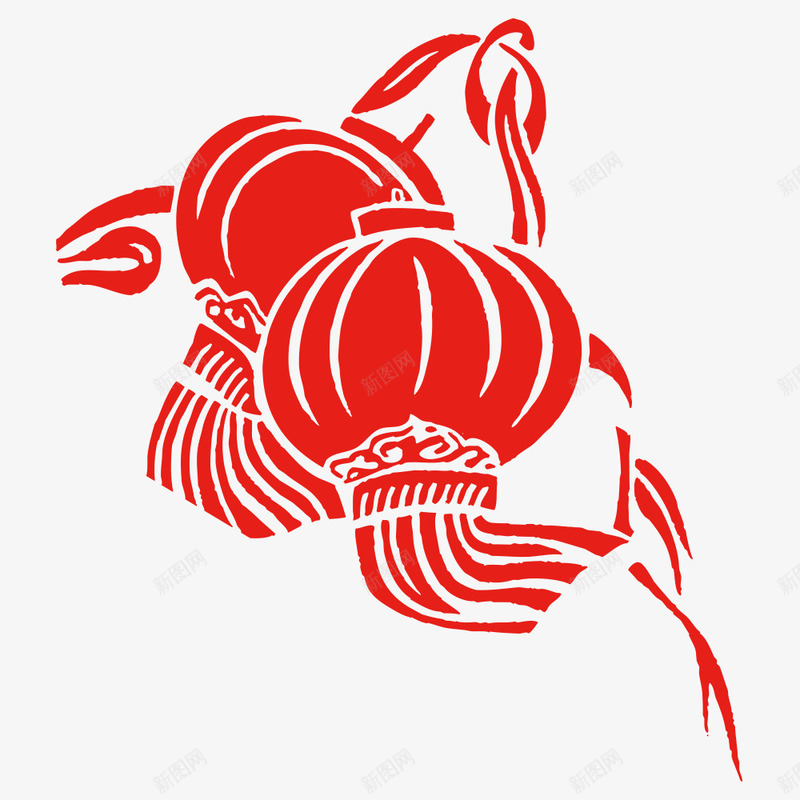 红色灯笼png免抠素材_新图网 https://ixintu.com 卡通 手绘 水墨 灯笼 穗子 简笔 红色