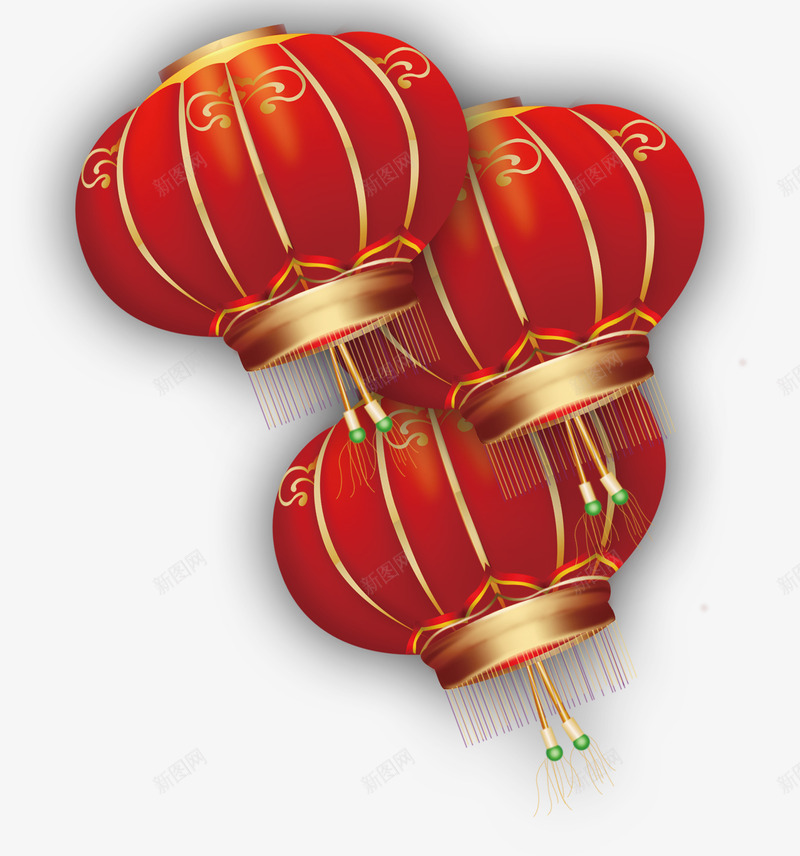 红色灯笼节日元素psd免抠素材_新图网 https://ixintu.com 喜庆 新年 灯笼 红色 节日