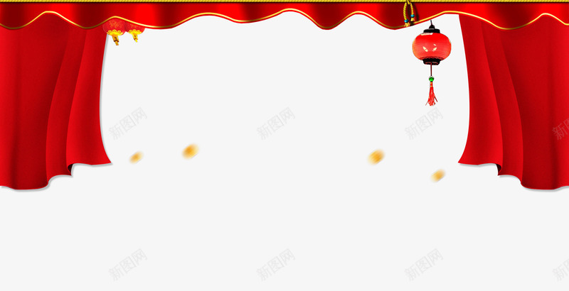 红色幕布红灯笼png免抠素材_新图网 https://ixintu.com 帘子 幕布 灯笼 红色