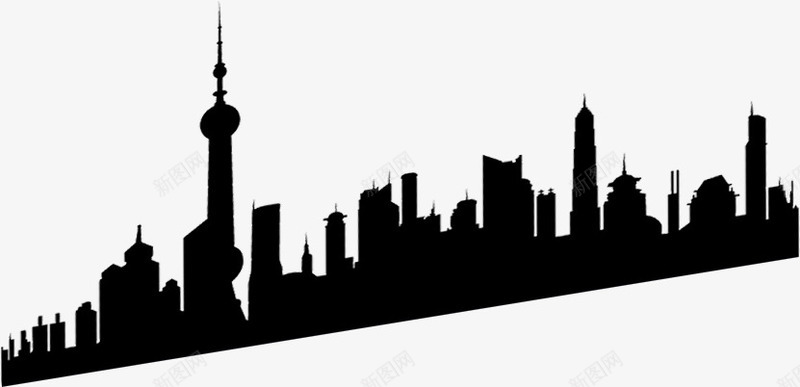 繁华都市上海黑色简约几何形状png免抠素材_新图网 https://ixintu.com 上海 几何 形状 简约 繁华 都市 黑色