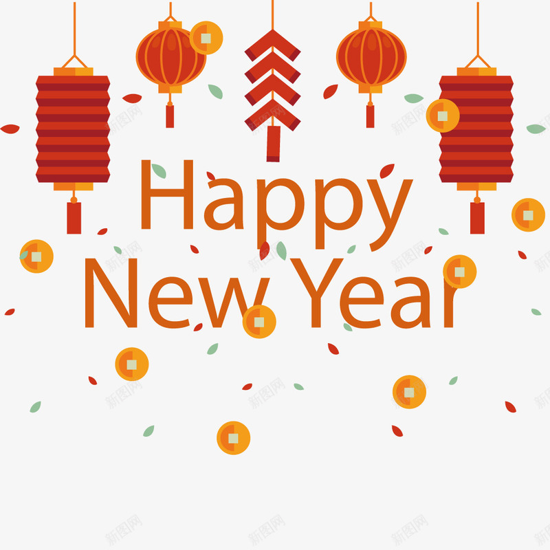 新年卡通鞭炮灯笼png免抠素材_新图网 https://ixintu.com 卡通 新年 灯笼 鞭炮