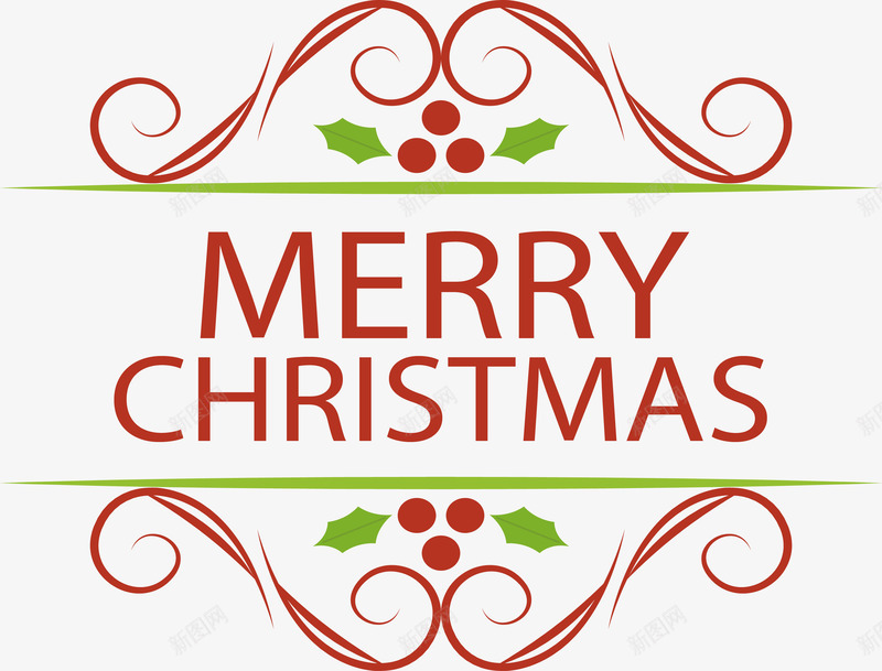 欧式花藤标题框png免抠素材_新图网 https://ixintu.com merryChristma merryChristmas 圣诞节 圣诞花纹 欧式花纹 矢量png 红色线条