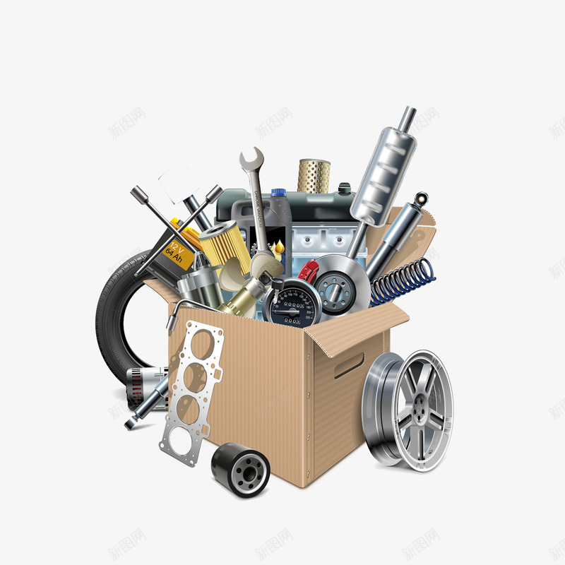 手绘汽车修理工具png免抠素材_新图网 https://ixintu.com 修理 工具 汽车