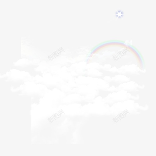云和彩虹png免抠素材_新图网 https://ixintu.com 云 天空 彩虹 白色