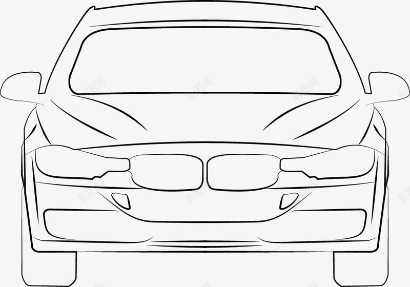 手绘汽车png免抠素材_新图网 https://ixintu.com 手绘画 汽车 汽车轮廓 矢量装饰 装饰