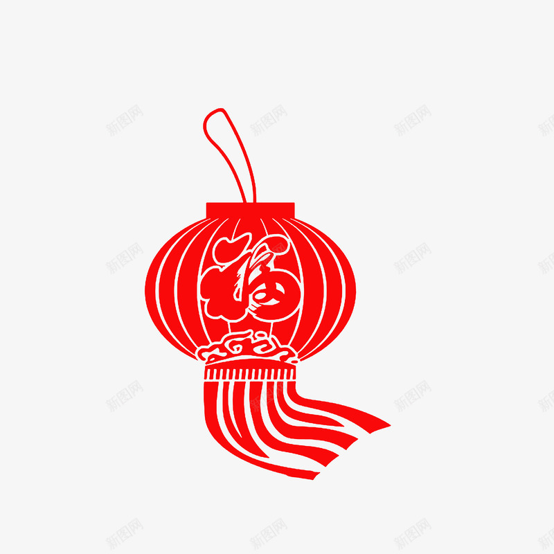 手绘红色福字灯笼挂件png免抠素材_新图网 https://ixintu.com 手绘图 春节挂件 红火春节 红色灯笼 红色福字